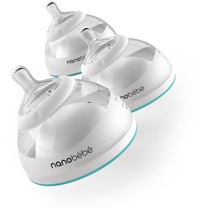 Nanobebe, トランジションボトル、ステージ2、ティール、3個入り、各8 oz (240 ml)