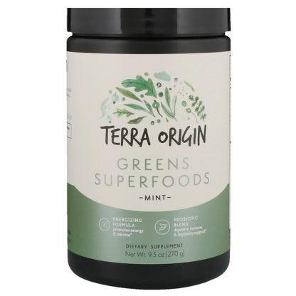 Terra Origin, Greens Superfoods, Mint, 9.5 oz (270 g)