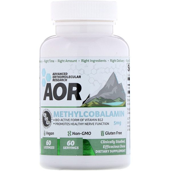 Advanced Orthomolecular Research AOR, Methylcobalamin, 5 mg , 60 Lozenges