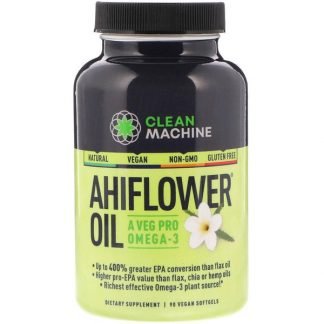 CLEAN MACHINE, Ahiflower Oil, 90 Vegan Softgels (Discontinued Item)