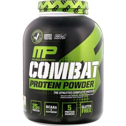 MusclePharm, コンバットプロテインパウダー、クッキーアンドクリーム、5ポンド（2275g）