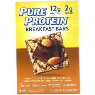 Pure Protein, 朝食バー、チョコレートアーモンドオートミール、4本、1.76 oz (50 g) Each