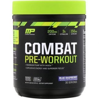 MusclePharm, Combat, Pre-Workout, Blue Raspberry, 9.84 oz (279 g) (Discontinued Item)