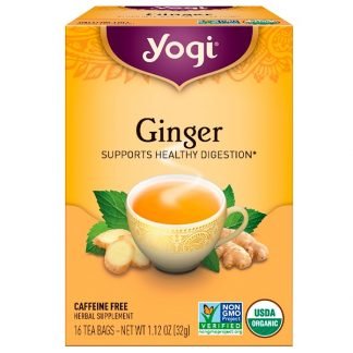 Yogi Tea, オーガニックジンジャー, カフェインフリー, 16ティーバッグ, 1.12 oz （32 g）