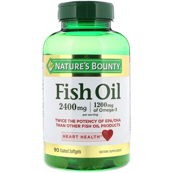 Nature's Bounty, フィッシュオイル、2,400 mg、コーティング済ソフトジェル90錠