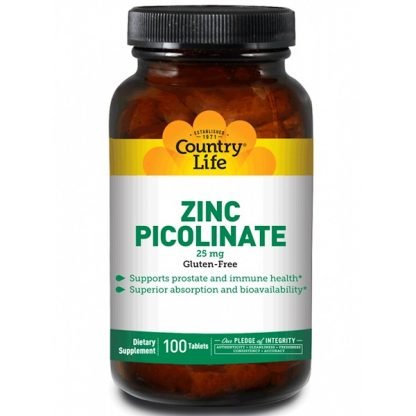 Country Life, ジンクピコリネート(ピコリン酸亜鉛)、25mg、100タブレット