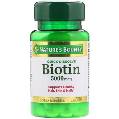 Nature's Bounty, Biotin, 5,000 mcg, 60 Quick Dissolve Tablets