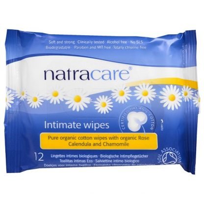 Natracare, 認証オーガニックコットン・インティメイトワイプス, 12 枚