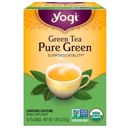 Yogi Tea, ピュア グリーン、 グリーンティー、 16 ティーバッグ、 1.09 oz (31 g)