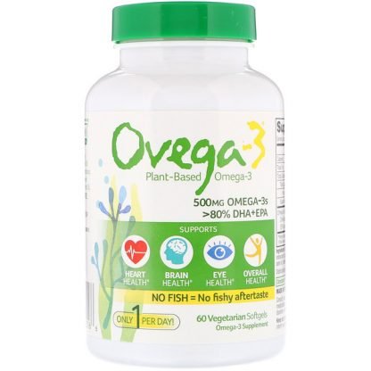 Ovega-3, Ovega-3, DHA + EPA, 500 mg, 60粒（ベジタリアンソフトゼリー）