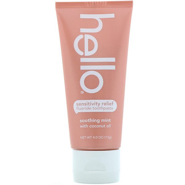Hello, センシティビティリリーフ・フッ化物歯磨き粉、さっぱりミント、4 oz (113 g)