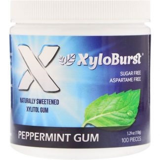 Xyloburst, キシリトール・チューインガム、ペパーミント、5.29 oz (150 g)、100ピース
