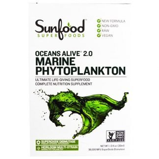 Sunfood, 海の生きた海洋植物プランクトン、1 液量オンス (29.5 ml)