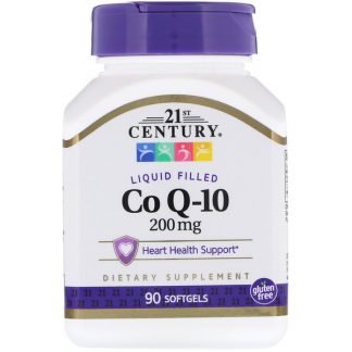 21st Century, 液体CoQ-10、200mg、ソフトジェル90粒