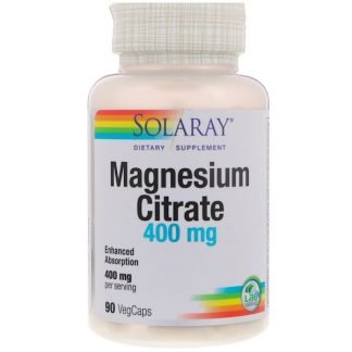 Solaray, クエン酸マグネシウム、400 mg、ベジカプセル90個