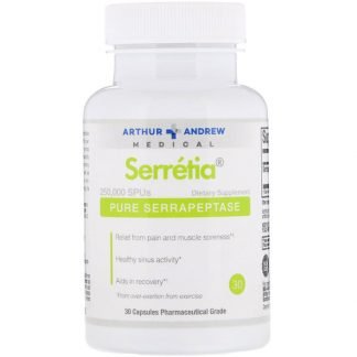 Arthur Andrew Medical, Serretia, ピュア・セラペプターゼ,  30 カプセル
