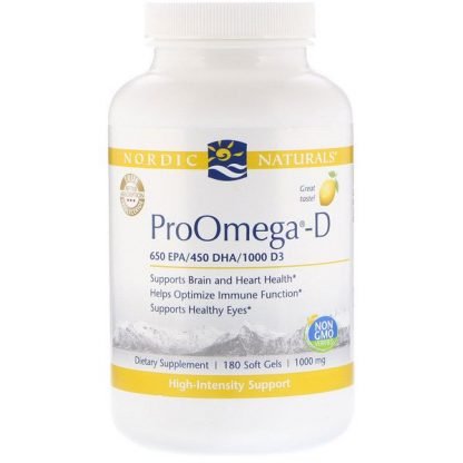 Nordic Naturals, プロオメガD, レモン味, 180錠 (ソフトジェル)