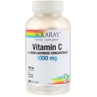 Solaray, Vitamin C, With Bioflavonoid Concentrate, 1,000 mg, 250 VegCaps