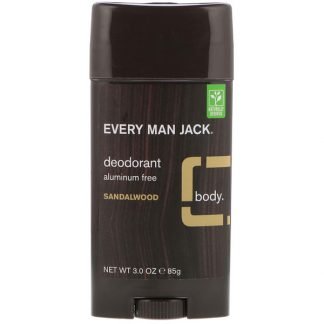 Every Man Jack, デオドラント、サンダルウッド、3.0オンス（88g）