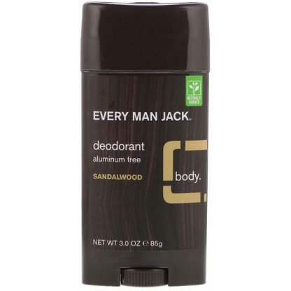 Every Man Jack, デオドラント、サンダルウッド、3.0オンス（88g）