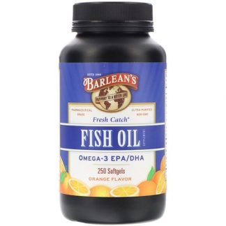 Barlean's, フレッシュキャッチ、フィッシュオイルサプリメント、オメガ3 EPA/DHA、オレンジ風味、ソフトジェル250個