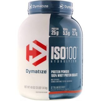 Dymatize Nutrition, ISO 100、加水分解100%ホエイプロテインアイソレート、ストロベリー、48 oz (1.4 kg)
