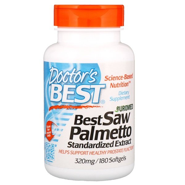 Doctor's Best, Euromed、ベスト・ソーパルメット、標準化エキス、320 mg、180ソフトジェル