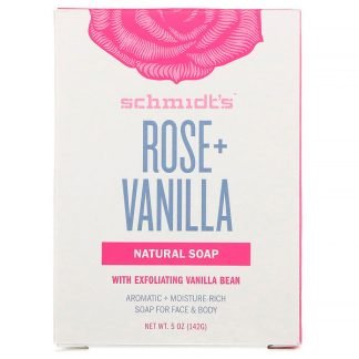 Schmidt's Naturals, Natural Soap, Rose + Vanilla, 5 oz (142 g)