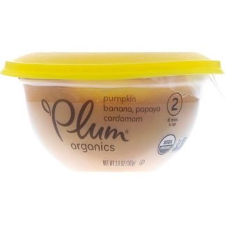 Plum Organics, ベビーボウル、ステージ2、カボチャ、バナナ、パパイヤ & カルダモン、 3.6 oz (102 g) (Discontinued Item)
