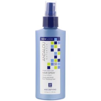 Andalou Naturals, Argan Stem Cells Hair Spray, Age Defying, 6 fl oz (178 ml) (Discontinued Item)