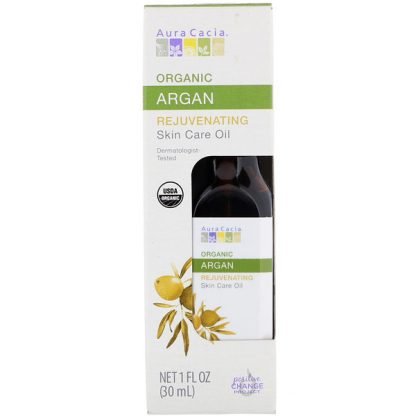Aura Cacia, オーガニックスキンケアオイル、若返り、アルガン、1 fl oz (30 ml)