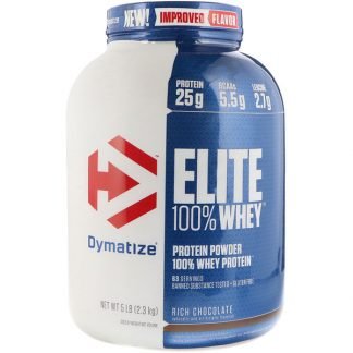 Dymatize Nutrition, エリート100%ホエイプロテイン、リッチチョコレート、5 lbs (2,270 g) (Discontinued Item)