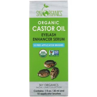 Sky Organics, オーガニックキャスターオイル、まつ毛向上セラム、1液量オンス (30 ml)