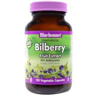 Bluebonnet Nutrition, 標準化されたビルベリー果実エキス、120ベジキャップ