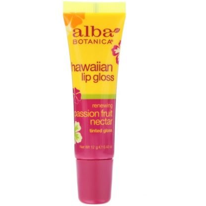 Alba Botanica, パッションフルーツネクター クリア・リップグロス、0.42 oz (12 g)