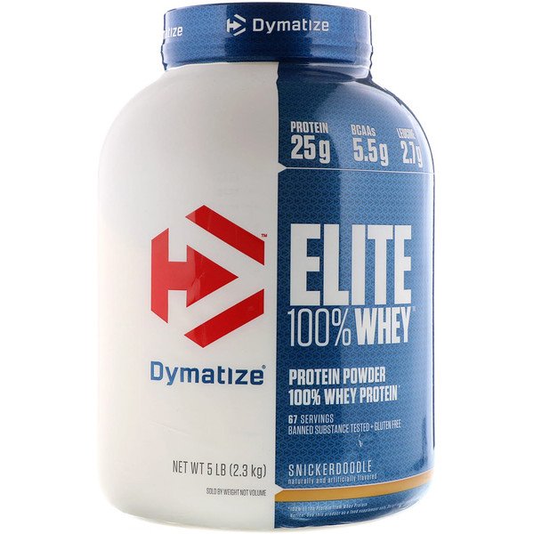 Dymatize Nutrition, エリート 100%ホエイプロテイン・パウダー、スニッカードゥードル、5ポンド(2.3オンス)