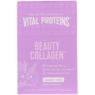 Vital Proteins, ビューティーコラーゲン、ラベンダーレモン、14パケット、各0.53オンス (15 g)