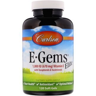 Carlson Labs, E•Gems Elite, Vitamin E, 670 mg (1,000 IU), 120 Soft Gels