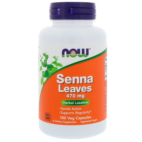 Now Foods, センナ葉、470 mg、植物性カプセル 100粒