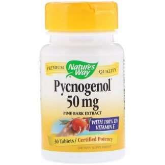 Nature's Way, Pycnogenol®（ピクノジェノール）、松樹皮エキス、50mg、30錠