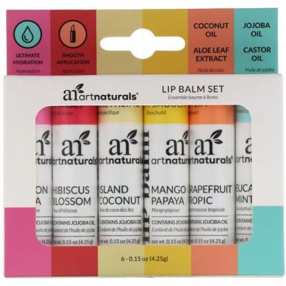 Artnaturals, Lip Balm Set, 6 Lip Balms, 0.15 oz (4.25 g) Each