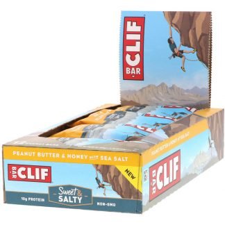 Clif Bar, エネルギーバー、ピーナッツバター＆ハチミツ＆海塩、12本、各68g（2.40オンス）