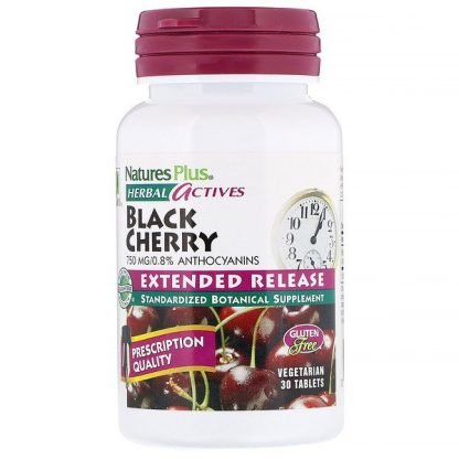 Nature's Plus, ハーバル・アクティブス、ブラックチェリー、750 mg、タブレット30 錠