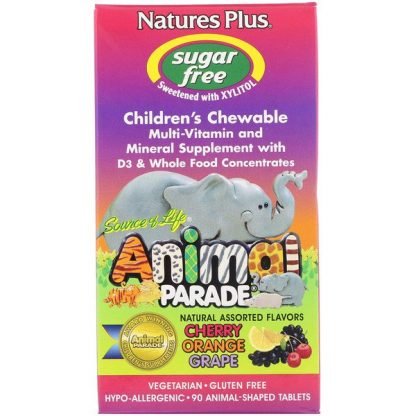 Nature's Plus, ソースオブライフ、 アニマルパレード、 お子様用チュワブル、 自然アソートフレーバー、 90アニマル