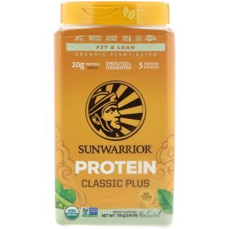 Sunwarrior, クラシックプラスプロテイン、オーガニック植物由来、ナチュラル、1.65 lb (750 g)