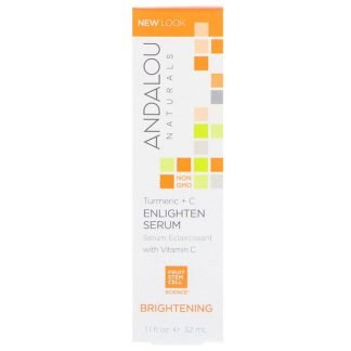 Andalou Naturals, エンライトンセラム、 ターメリック + C、 ブライトニング、 1.1液量オンス (32 ml)