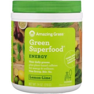 Amazing Grass, Green Superfood（グリーンスーパーフード）、エネルギー、レモンライム、210g（7.4オンス）