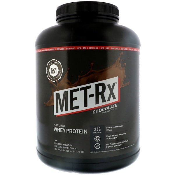 MET-Rx, Natural Whey Protein, Chocolate, 80 oz (2.26 kg) (Discontinued Item)