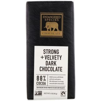 Endangered Species Chocolate, ストロング＆ベルベッティダークチョコレート、85 g（3 oz）