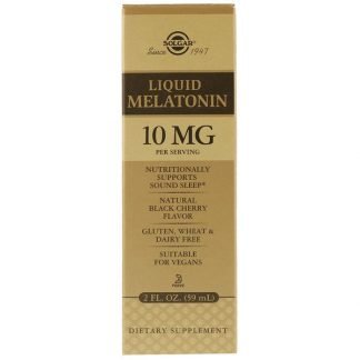Solgar, 液状メラトニン、ナチュラルブラックチェリー味、10mg、59ml（2fl oz）